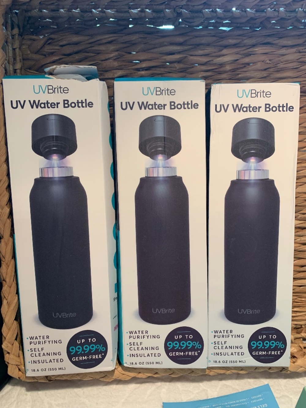 3 UV Brite water bottles New in Box